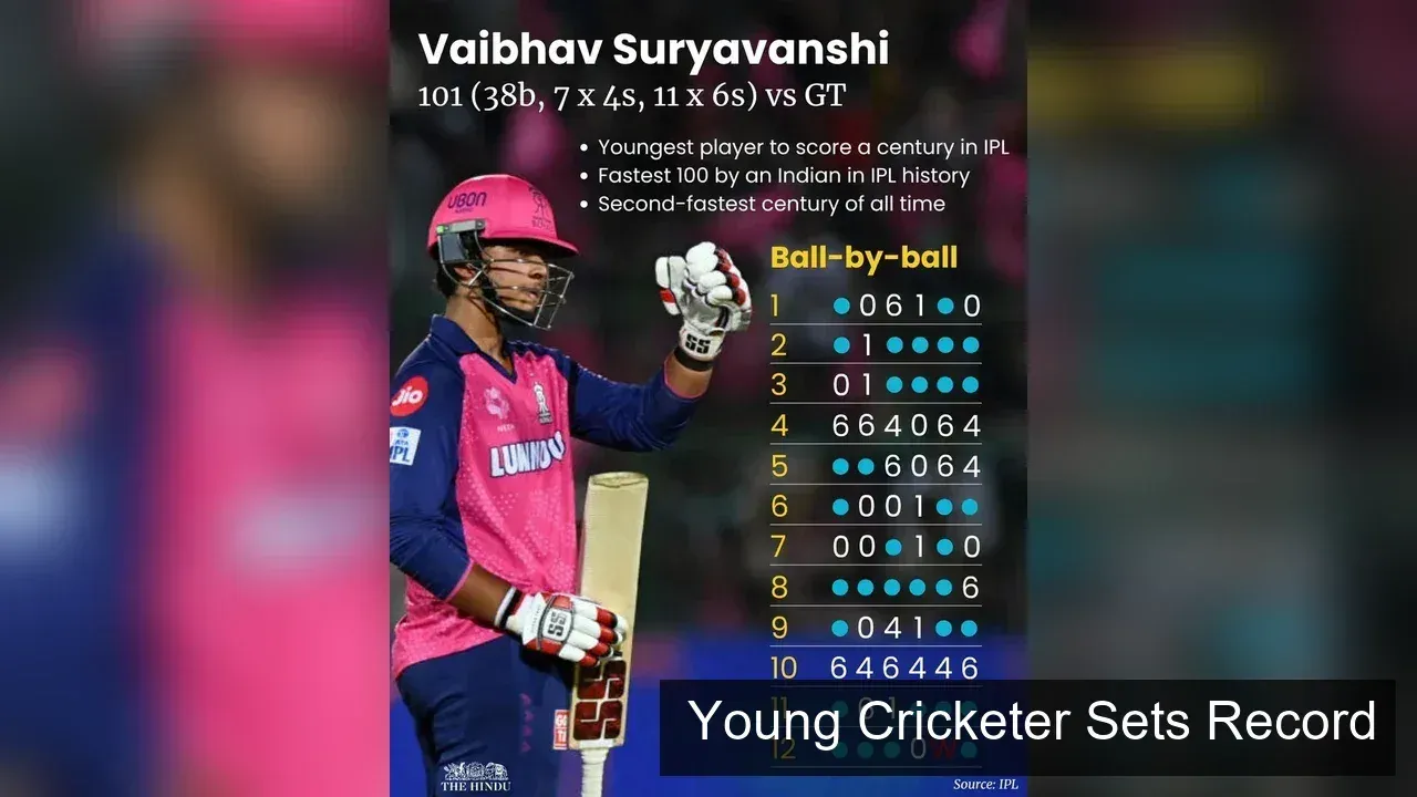 15-Year-Old Breaks IPL Sixes Record: Vaibhav Sooryavanshi's Historic IPL Campaign