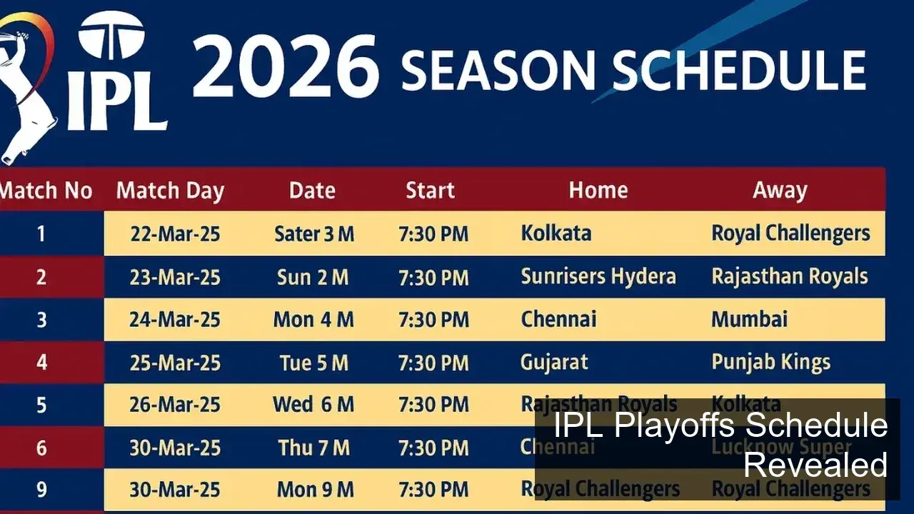 IPL 2026 Playoffs: The Unmissable Schedule Breakdown